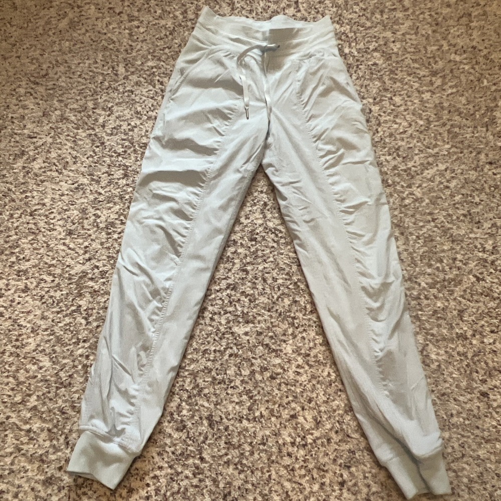 Lululemon Dance Studio Jogger LINED Pant Sz 2 Baby Blue Pull On Drawstring Waist